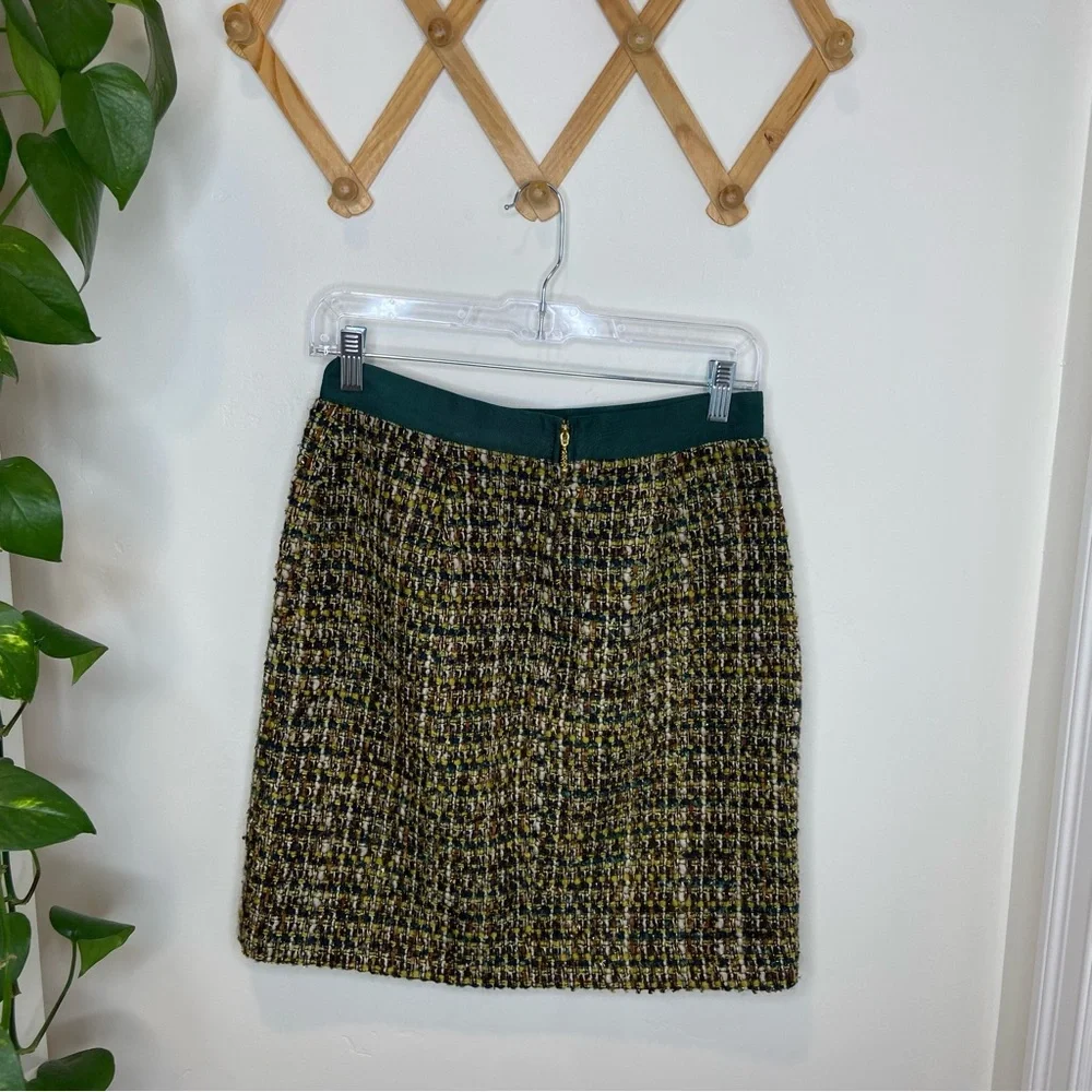 KATE SPADE Kylie Boucle Tweed Skirt in Green